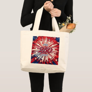 Grand Tote Bag Les 250 ans d'Amérique 1776-2026 Feux d'artifice R