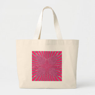 Grand Tote Bag Les ailes de la fleur électrique : Un Edgy Vivily