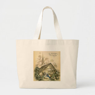 Grand Tote Bag Les bénédictions de la crèche de Noël