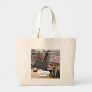 Grand Tote Bag Les chiens seront drôles comme des humains