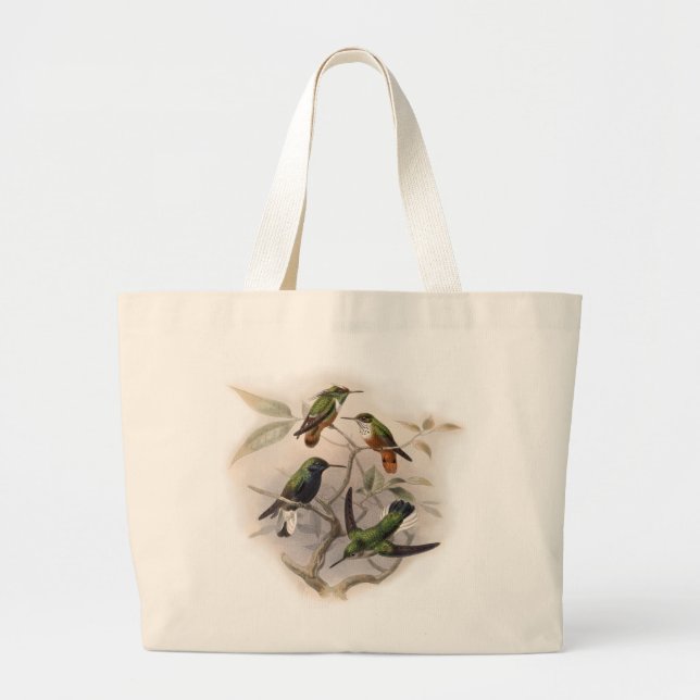 Grand Tote Bag Les colibris en vol (Devant)