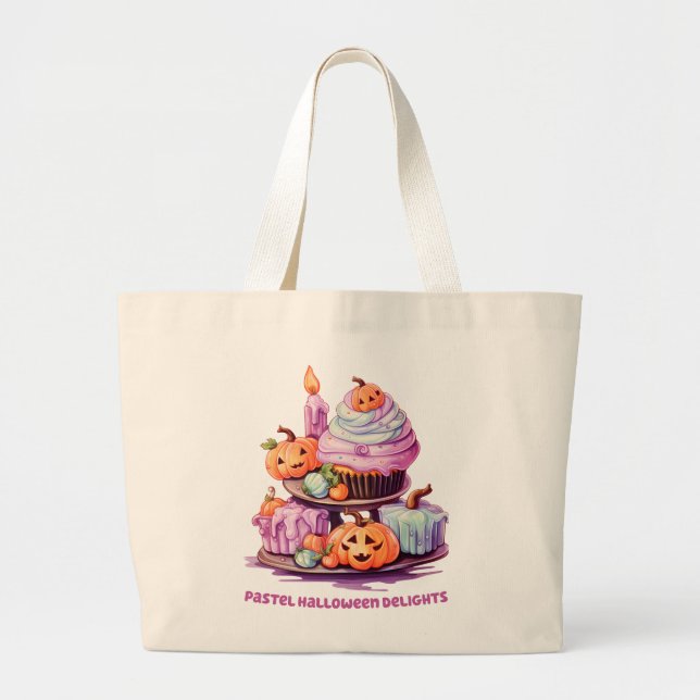 Grand Tote Bag Les délices du Pastel Halloween (Devant)