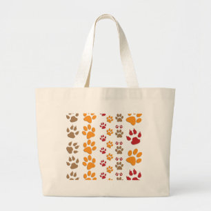 Grand Tote Bag Les empreintes de pattes de chien et de chat