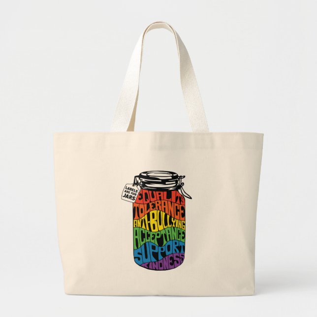Grand Tote Bag Les étiquettes sont pour la chemise d'égalité des (Devant)