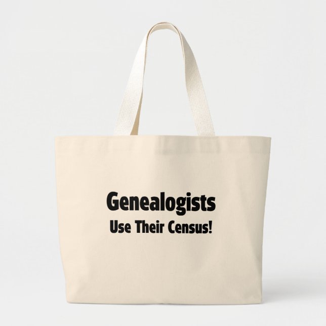 Grand Tote Bag Les Généalogistes Utilisent Leur recensement (Devant)
