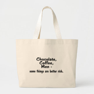 Grand Tote Bag Les hommes de café de chocolat quelques choses