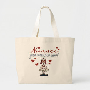 Grand Tote Bag Les infirmières donnent des t-shirts et des cadeau