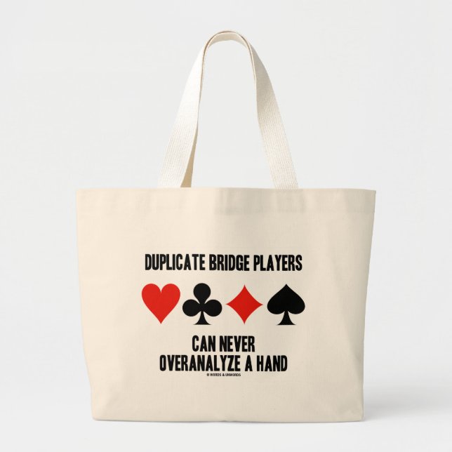 Grand Tote Bag Les joueurs de pont en double peuvent jamais pas (Devant)