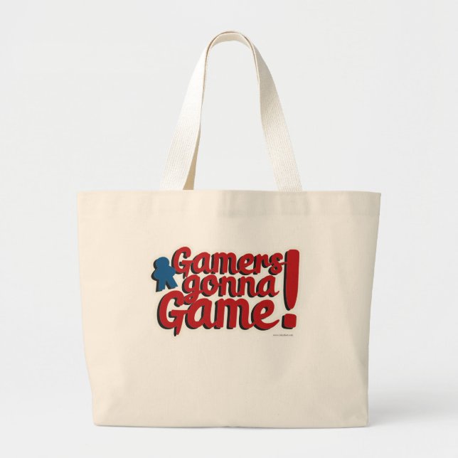Grand Tote Bag Les joueurs vont jouer Epic Boardgame Slogan (Devant)