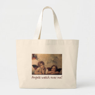 Grand Tote Bag Les JumboTote-Anges observent au-dessus de moi !