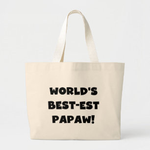 Grand Tote Bag Les meilleurs cadeaux Papaw du monde de Black Text