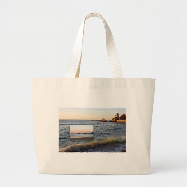 Grand Tote Bag Les plages du coucher de soleil (Devant)