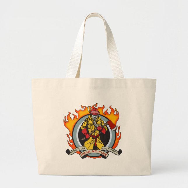 Grand Tote Bag Les pompiers ne craignent aucun feu (Devant)