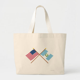 Grand Tote Bag Les USA et drapeaux croisés par Guatemala