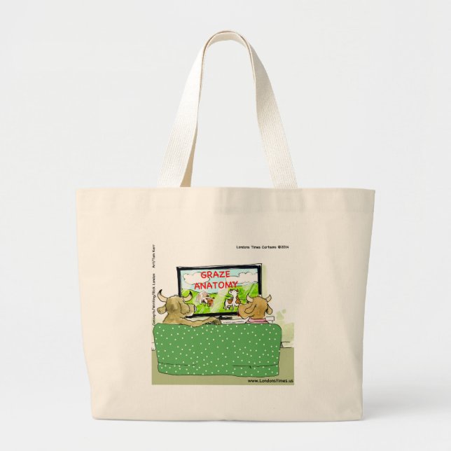 Grand Tote Bag Les vaches divertissantes amusantes (Devant)