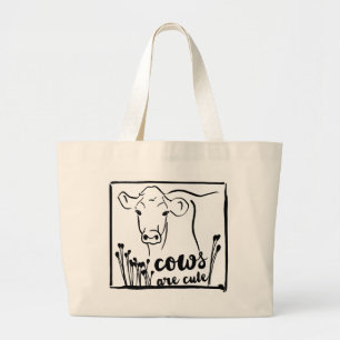 Grand Tote Bag Les vaches sont mignonnes