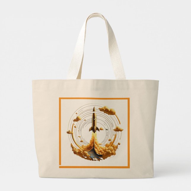 Grand Tote Bag "Les visions cosmiques volent" (Dos)