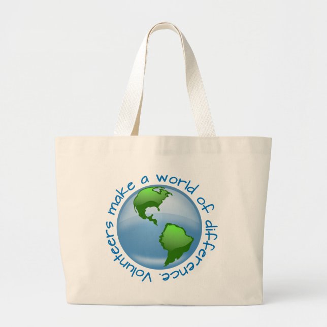 Grand Tote Bag Les volontaires font un monde de la différence (Devant)