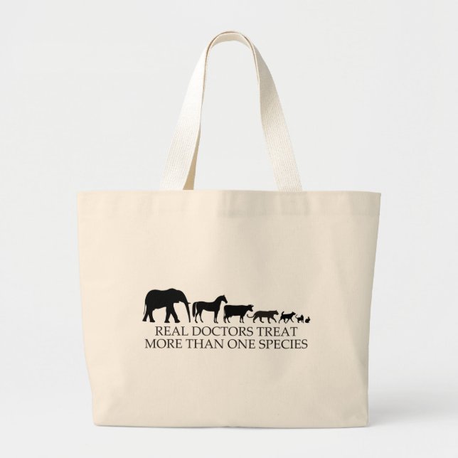Grand Tote Bag Les vrais médecins (vétérinaires) traitent plus (Devant)