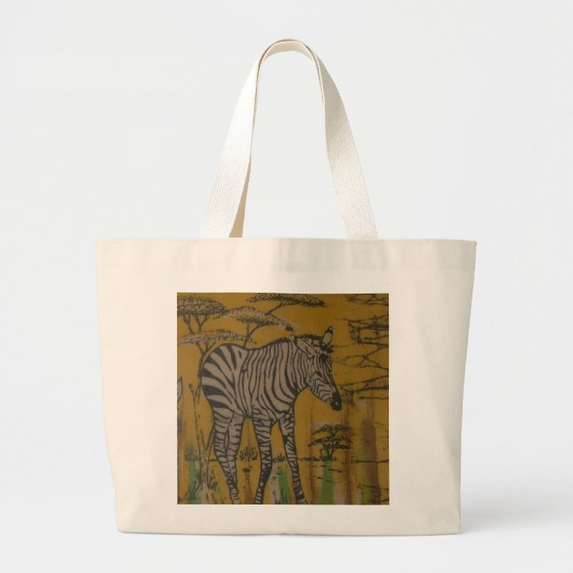Grand Tote Bag L'Esprit du Serengeti : Le Grazing du Zèbre dans l (Devant)