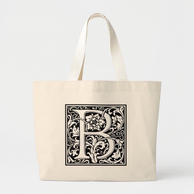 Grand Tote Bag Letter B Medieval Monogram Vintage Initial Large (Devant)