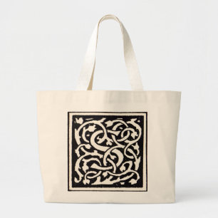 Grand Tote Bag Lettre Art Nouveau S Monogramme Vintage