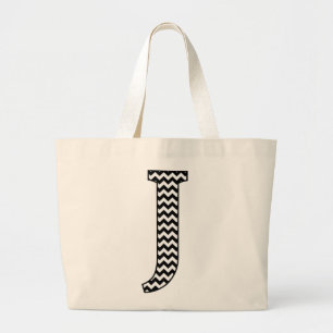 Grand Tote Bag LETTRE COVRIN NOIR ET BLANC J MONogramme