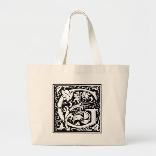 Grand Tote Bag Lettre G Monogramme médiéval Vintage Grande initia
