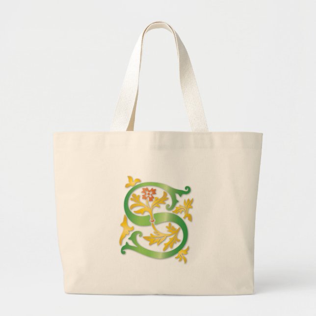 Grand Tote Bag Lettre S Monogram Fleur de lis (Devant)