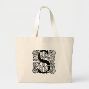Grand Tote Bag LETTRE S Vintage Céleste Knot Monogramme