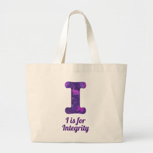 Grand Tote Bag Lettre violette I est pour Intégrité Monogramme