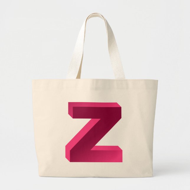 Grand Tote Bag Lettre Z de monogramme (Devant)
