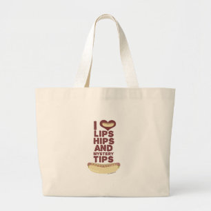 Grand Tote Bag Lèvres et les hanches Goofy Hot Dog Motto Citation