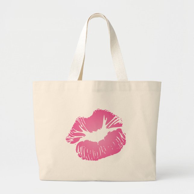 Grand Tote Bag Lèvres roses (Devant)