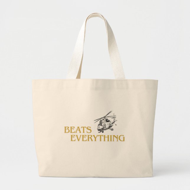 Grand Tote Bag L'hélicoptère bat tout (Devant)