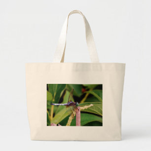 Grand Tote Bag libellule avec fleurs blanches