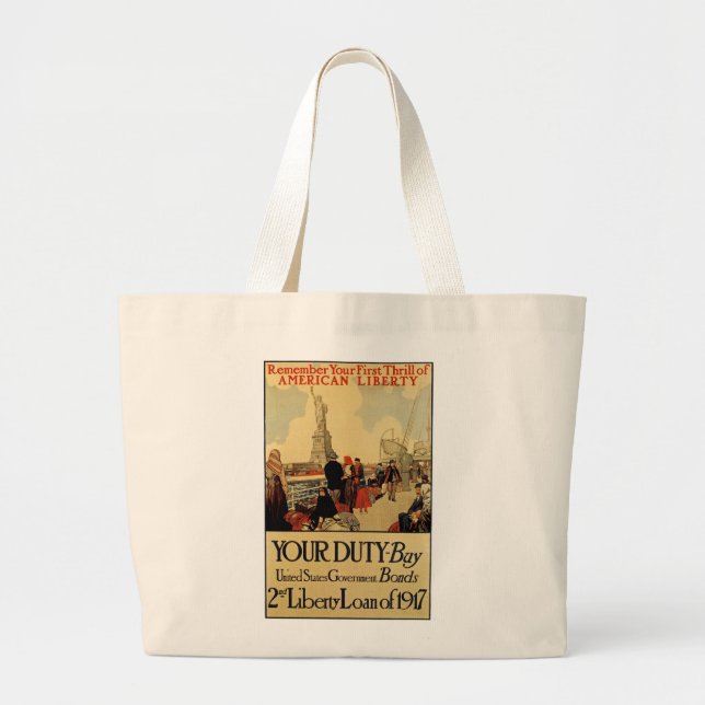 Grand Tote Bag Liberté américaine (Devant)