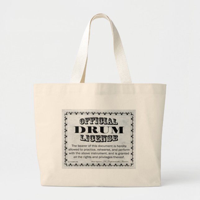 Grand Tote Bag Licence de tambour (Devant)