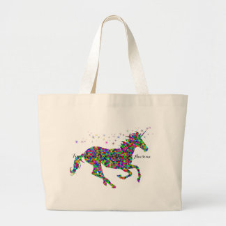 Grand Tote Bag Licorne Fourre-tout impressionnant d'arc-en-ciel