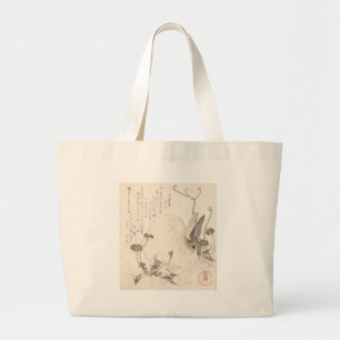 Grand Tote Bag Lièvres et pissenlit, Kubo Shunman, art japonais