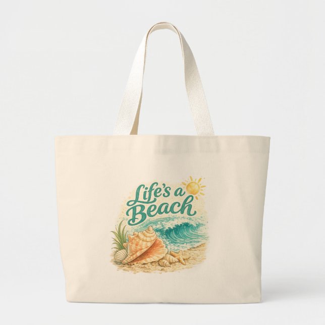 Grand Tote Bag Life's A Beach (Devant)