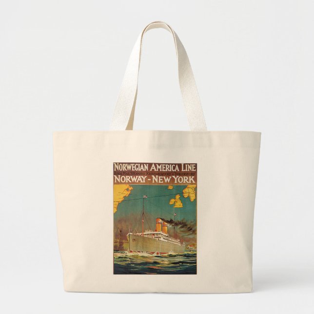 Grand Tote Bag Ligne américaine norvégienne (Devant)