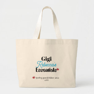 Grand Tote Bag L'impression double face essentielle de Gigi Nom