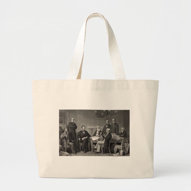 Grand Tote Bag Lincoln Lecture de la proclamation d'émancipation (Devant)