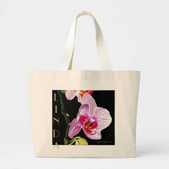 Grand Tote Bag Linda's Orchid Bag - Customisez les vôtres ! (Devant)