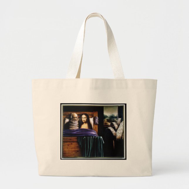 Grand Tote Bag Lion et Mona (Devant)