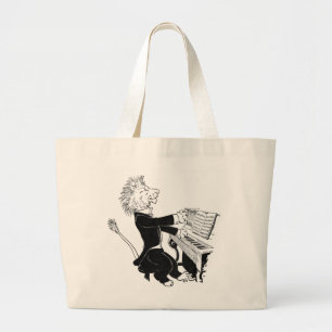 Grand Tote Bag Lion jouant le dessin antique de Louis Wain de