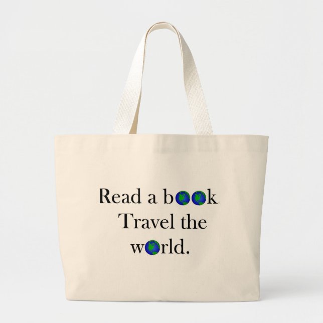 Grand Tote Bag Lisez un voyage de livre le monde (Devant)
