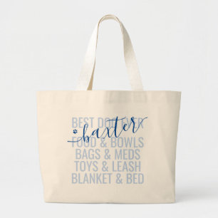 Grand Tote Bag Liste d'emballage personnalisé pour animaux de com