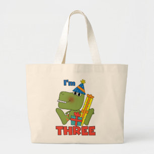 Grand Tote Bag Little Dino 3ème Anniversaire Tshirts et cadeaux